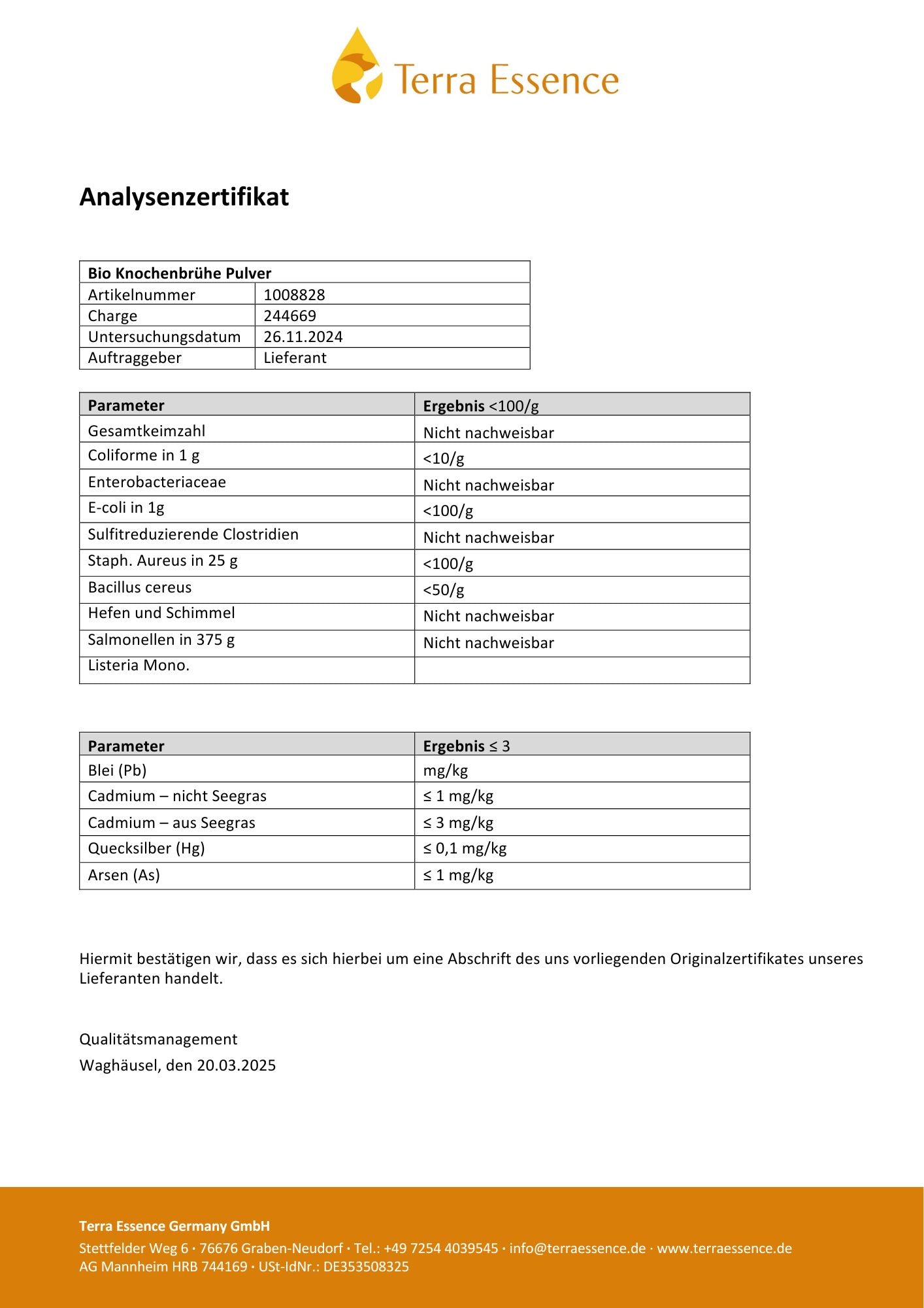 Bio Knochenbrühe Pulver