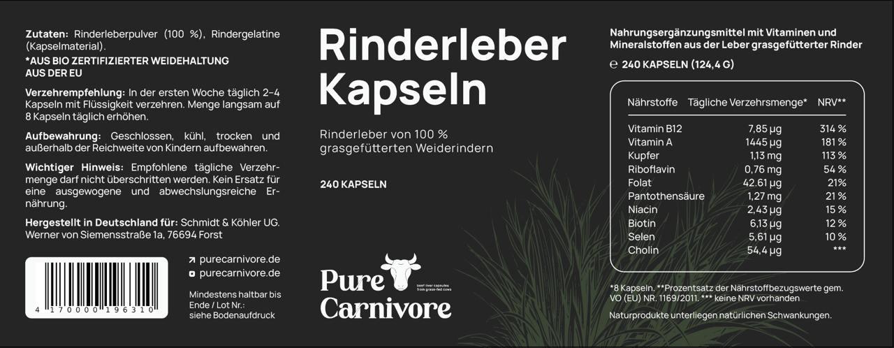 Rinderleberkapsel - Purecarnivore