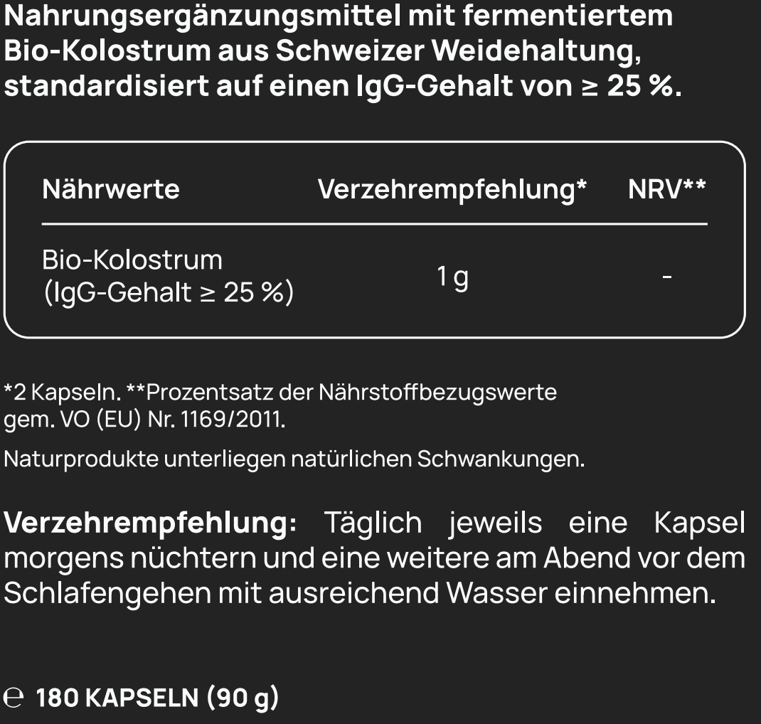Kolostrum Fermentiert – Etikett