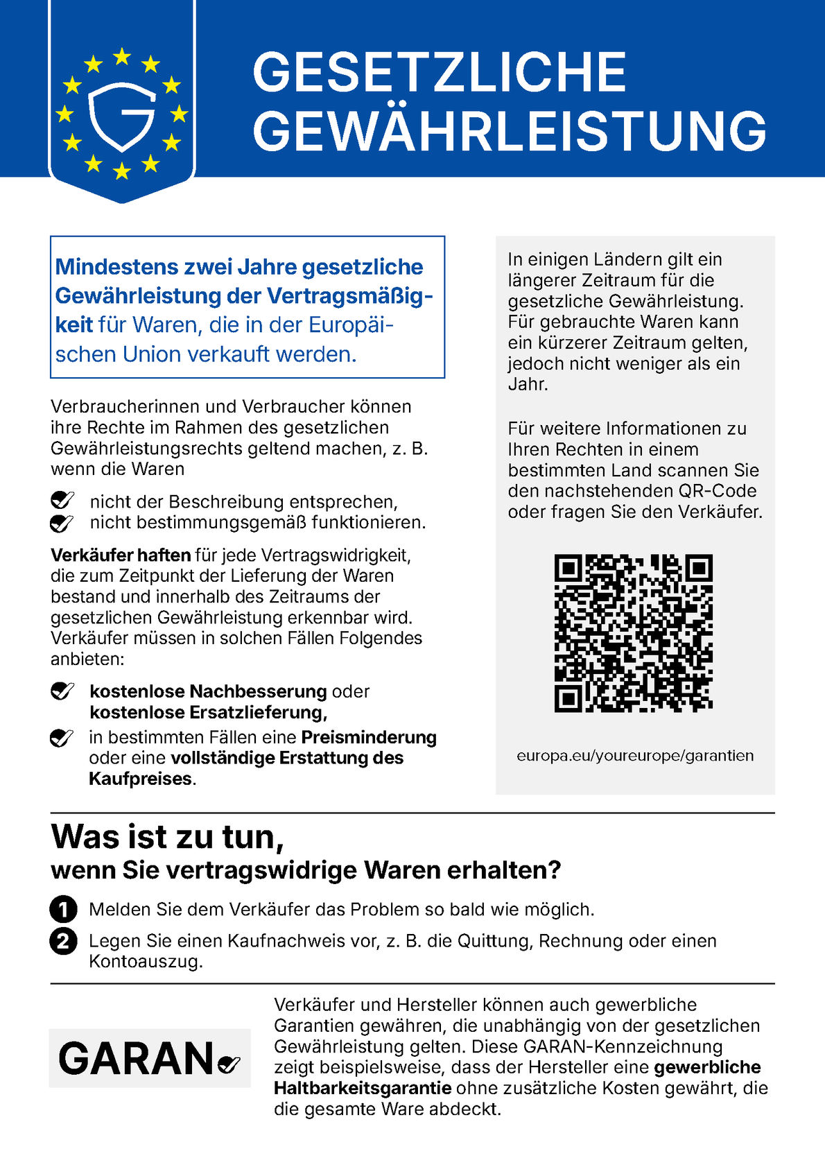 Offizieller EU-Hinweis zu deinen gesetzlichen Gewährleistungsrechten