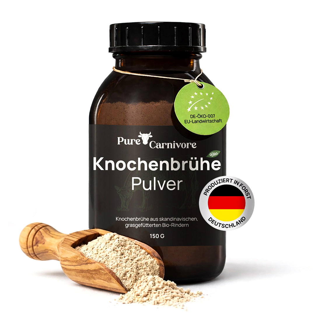 Bio Knochenbrühe Pulver – Natürliche Eisenquelle & Nährstoffe – Purecarnivore